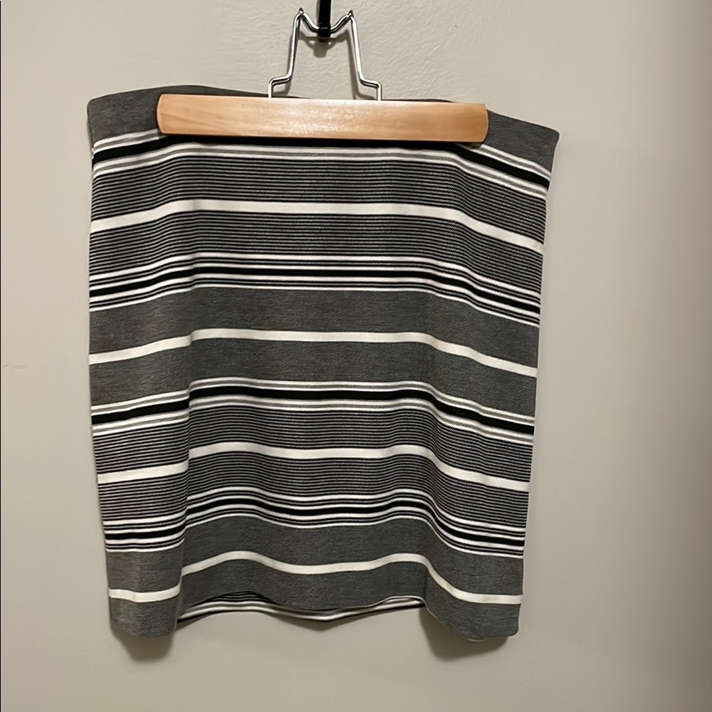 Express Striped Gray, Black,  and White Women's Skirt